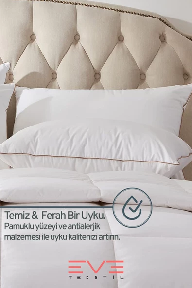 2 Adet Yellow Dream Serisi Fermuarlı Antialerjik Silikon Elyaf Dolgulu Yastık 50x70cm 1200gr - 7