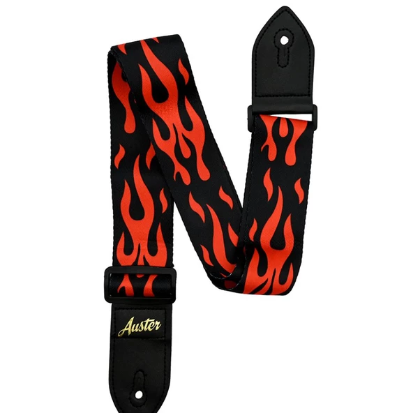 Auster Strap 200 Ateş Desenli Gitar Askısı ürün görseli 1
