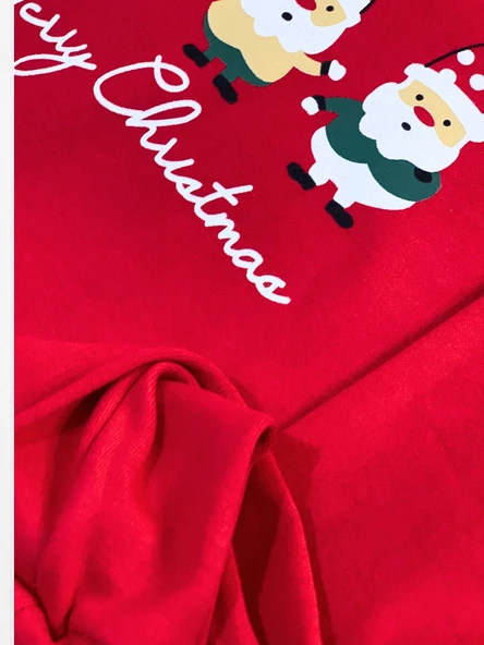 Baskılı Pamuk Erkek Çocuk Yeni Yıl Pijama Takımı (Noel Baba) - 5