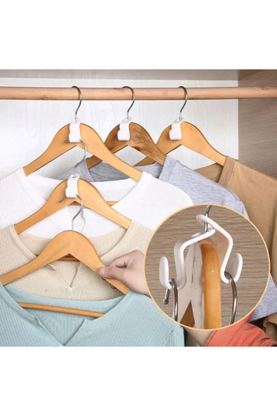 Askı Çoğaltıcı Çok Amaçlı Pratik Düzenleyici Kıyafet Askı Çoğaltma Klips 10 Adet