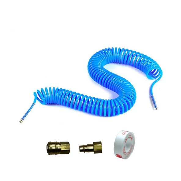 Poliüretan Spiral Hava Hortumu 8x12mm 15 Metre Quick Setli - 3