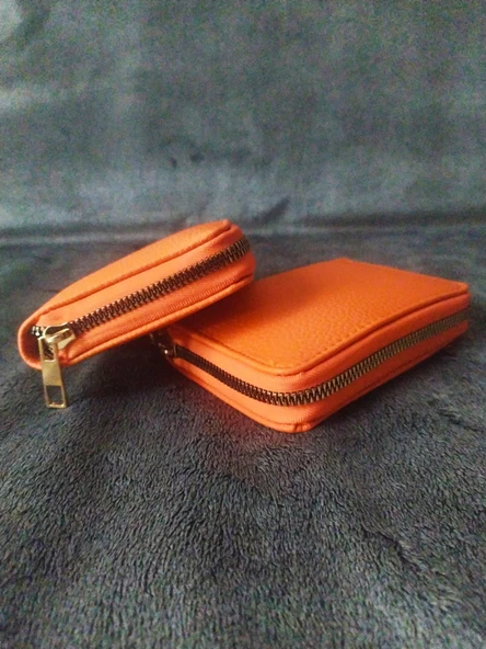 Turuncu Renk Cüzdan - orta (13,5 * 9,5 cm) - 3