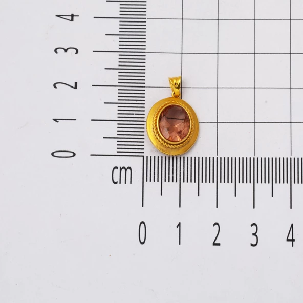 Oval Sultanayt Taşlı 14 Ayar Altın Kolye - 4