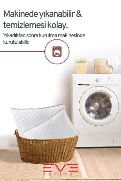2 Adet Klimax Serisi Kılıflı Fermuarlı Klimali Antialerjik Silikon Elyaf Yastık 50x70cm 900 gr - 8