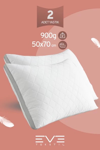 2 Adet Klimax Serisi Kılıflı Fermuarlı Klimali Antialerjik Silikon Elyaf Yastık 50x70cm 900 gr ürün görseli