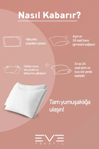 2 Adet Klimax Serisi Kılıflı Fermuarlı Klimali Antialerjik Silikon Elyaf Yastık 50x70cm 900 gr - 5