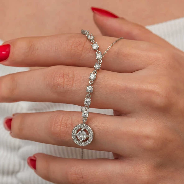 Himarry Gümüş Sıralı Zirkon Taşlı Çember Kadın Kolye