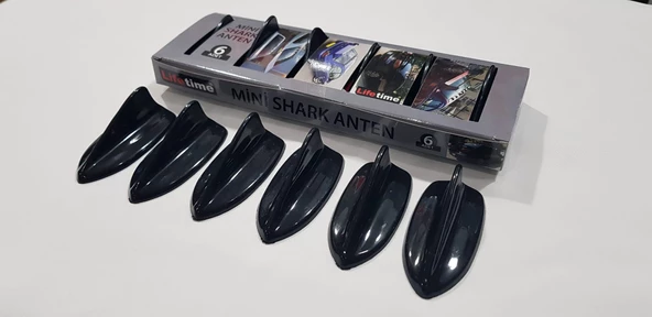 X6 Uyumlu Mini Shark Balina Anten Seti 6 Lı Balık Sırtı Süs Anten Parlak Siyah