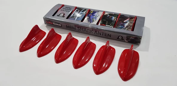 Niche Uyumlu Mini Shark Balina Anten Seti 6 Lı Balık Sırtı Süs Anten Kırmızı