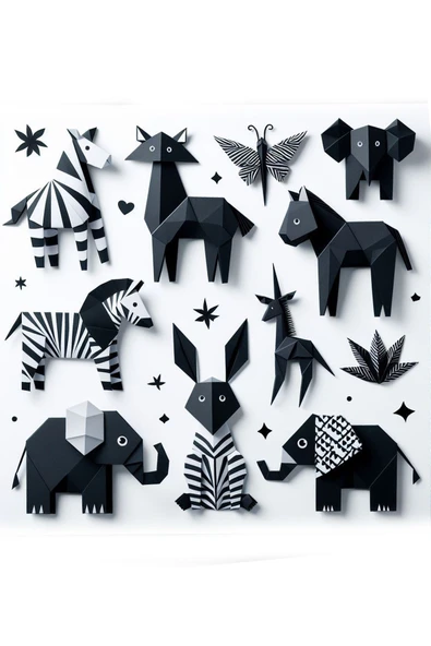 Hayal Sepeti 20cm Origami Kağıdı, 50 Adet 20 X 20 cm Siyah Renk Origami Seti - 50 Adetli Origami - 2