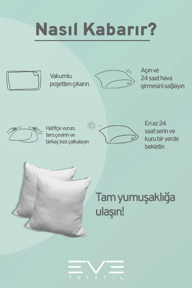 2 Adet Diamant Plus Kare Kırlent Yıkanabilir Antialerjik Silikon Elyaf Yastık 40x40cm 400 gr - 5