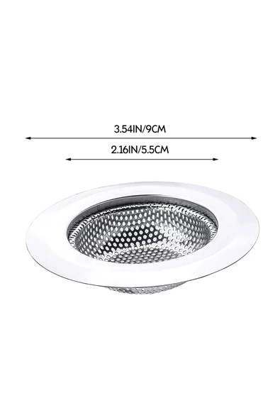 Mutfak Su Lavabo Filtresi Örgü Süzgeç Paslanmaz Çelik 7.5 cm Çap - 4