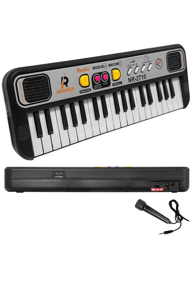 Rennes NR-27 Çocuklar İçin Pilli Mikrofonlu 37 Tuşlu Eğitici Org (2-8 Yaş) - 2