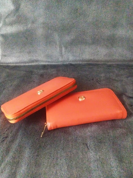 Yatay Turuncu Kadın Cüzdanı - 2