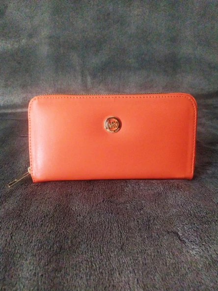 Yatay Turuncu Kadın Cüzdanı - 4