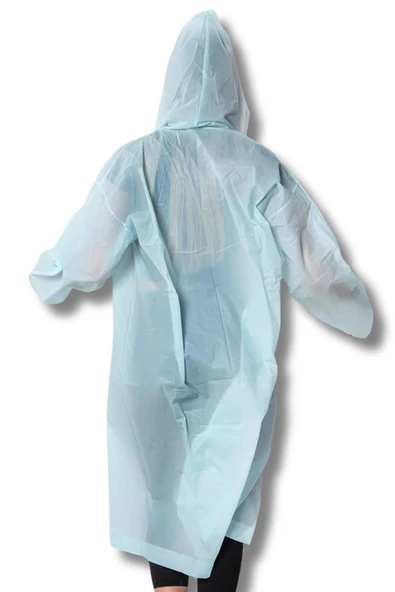 Hayal Sepeti Kadın Erkek Yağmurluk Kapüşonlu Çıtçıtlı Eva Su Yeşili Yağmurluk - 2