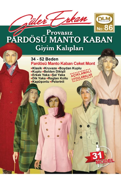 Güler Erkan Provasız Pardösü Manto Kaban Giyim Kalıpları No:86