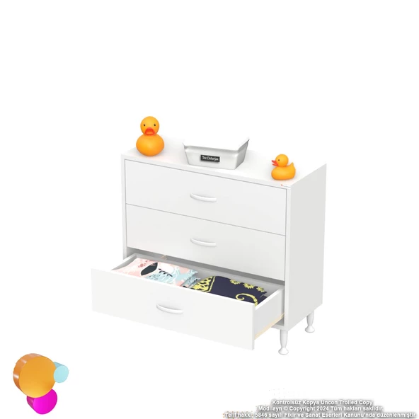Modilayn SÖKE 3'lü Çekmece Banyo Dolabı 85x75x32,5 cm’ lik Çok Yönlü Çekmecelerle Daha Düzenli - 6