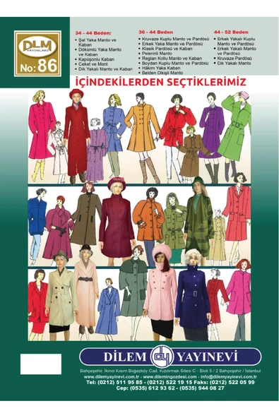 Güler Erkan Provasız Pardösü Manto Kaban Giyim Kalıpları No:86 - 2