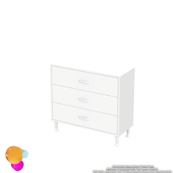 Modilayn SÖKE 3'lü Çekmece Banyo Dolabı 85x75x32,5 cm’ lik Çok Yönlü Çekmecelerle Daha Düzenli - 8