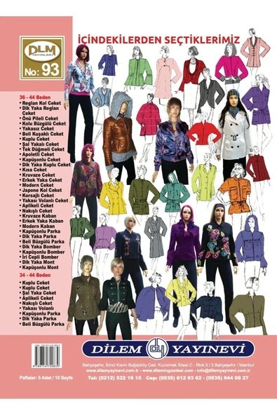 Güler Erkan Provasız Ceket Kaban Parke Bomber Giyim Kalıpları No: 93 - 2