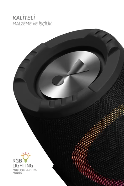 BoomBox 30W Çift Bass Usb Hafıza Kartı Aux Radyo Led Işıklı Bluetooth Hoparlör Hi-Fi Ses Bombası - 2