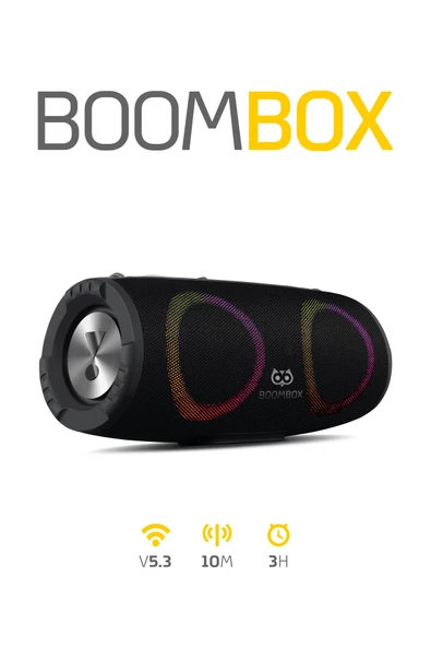 BoomBox 30W Çift Bass Usb Hafıza Kartı Aux Radyo Led Işıklı Bluetooth Hoparlör Hi-Fi Ses Bombası - 3