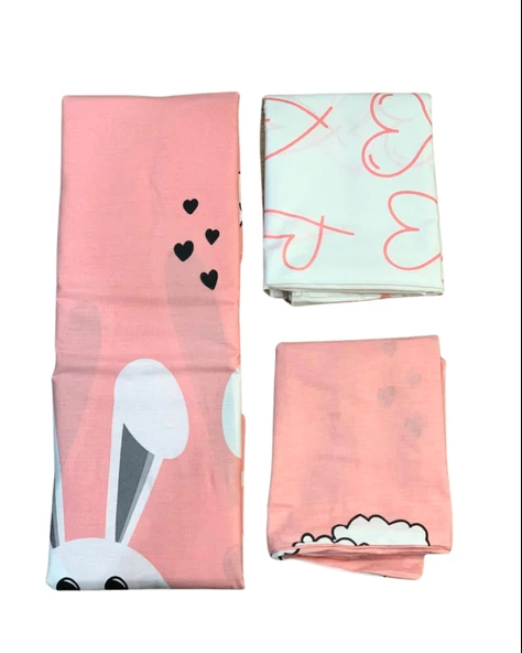 Kız Bebek (0-5 Yaş) Tavşanlı Nevresim Takımı - Resim 4