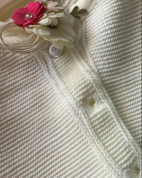 Kız Çocuk Çiçek Desenli Elbise Triko Hırka Takım (S.Kahve) - 3