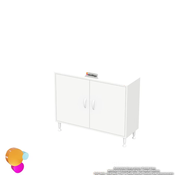 Modilayn SÖKE Küçük Alanlar İçin Akıllı Çözümler 90x75x32,5 cm’ lik 2 Kapaklı 2 Göz Raf Dolap - 8