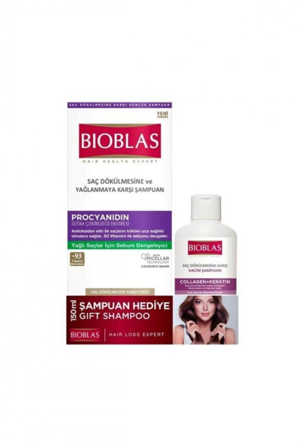Bioblas Şampuan Procyanıdın Yağlanmaya Karşı 360 Ml + 150 Ml Hediyeli