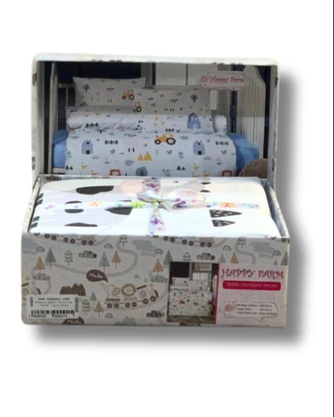 Erkek Bebek (0-5 Yaş) Çiftlik Baskılı Nevresim Takımı - 3