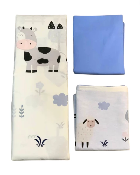 Erkek Bebek (0-5 Yaş) Çiftlik Baskılı Nevresim Takımı - 4