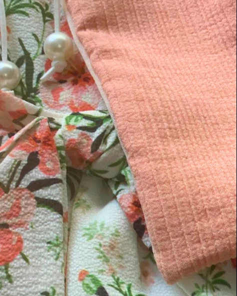 Kız Çocuk Elbise Hırka Tül Altlı Takım (Pudra) - 5