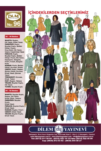 Güler Erkan Provasız Ferace Pardösü Manto Giyim Kalıpları No:96 - 2