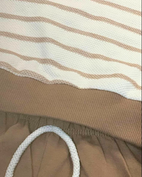 Çizgili Aylık Erkek Bebek Takım (Kahve) - Resim 5