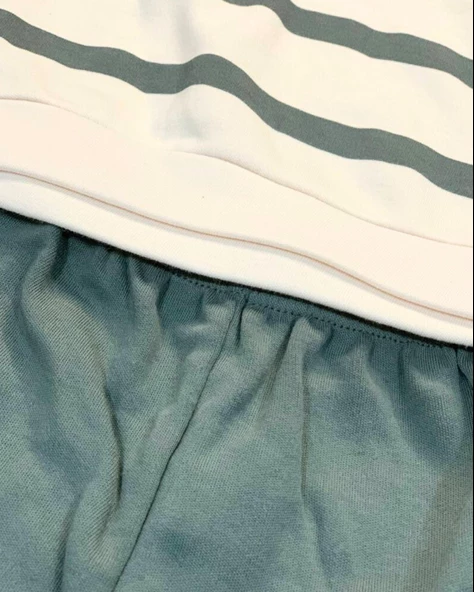 Çizgili Bear Baskılı Erkek Bebek Takım (Yeşil) - Resim 4