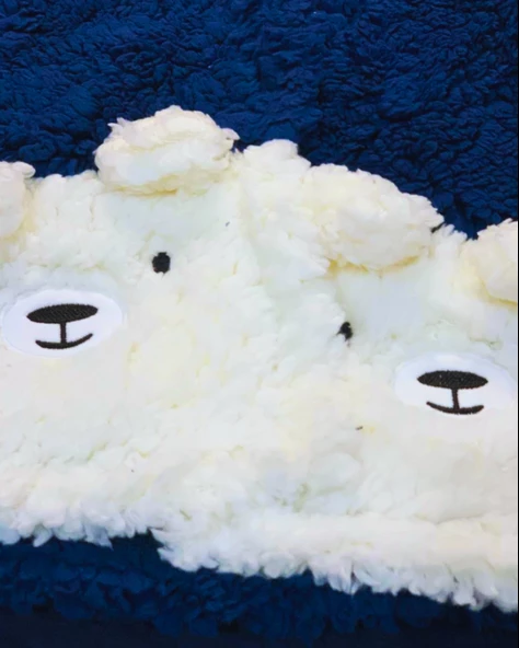 Peluş Montlu Erkek Bebek Takım (Lacivert) - Resim 5