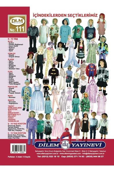 Güler Erkan Provasız 6-13 Yaş Çocuk Giyim Kalıpları No:111 - 2