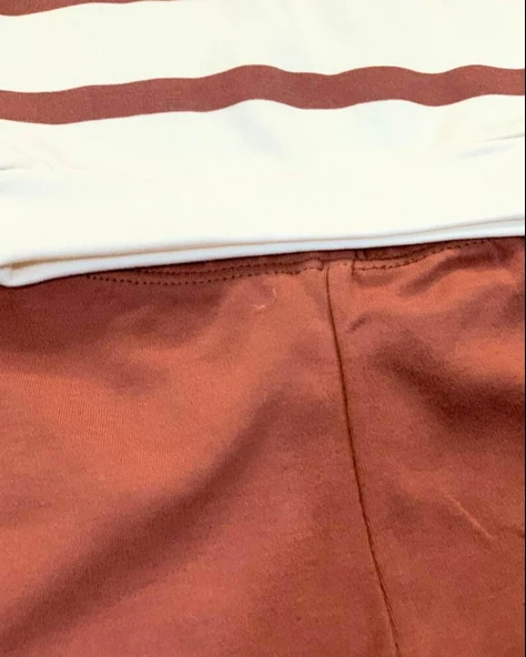 Çizgili Bear Baskılı Erkek Bebek Takım (Kiremit) - Resim 4