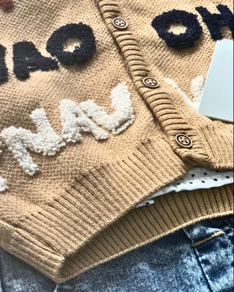 Erkek Bebek Aylık Hırka Gömlek Pantolon ve Papyonlu Nakışlı Takım (Krem) - 6