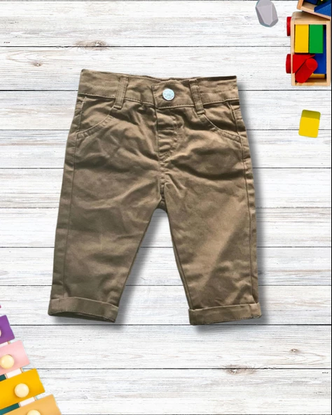 Erkek Bebek Aylık Hırka Gömlek Pantolon ve Papyonlu Takım (Haki) - 3