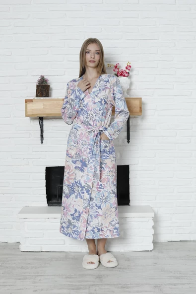 Limissi Viskon Desenli Sabahlık %100 Pamuk - Resim 2