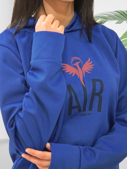Air Baskılı Kapüşonlu Swaetshirt (Lacivert) - Resim 3