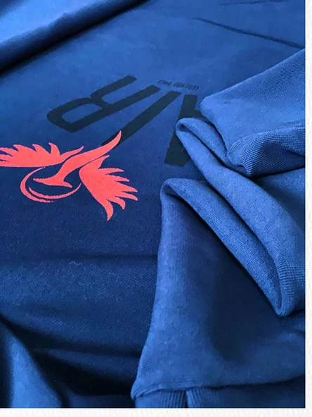 Air Baskılı Kapüşonlu Swaetshirt (Lacivert) - Resim 6