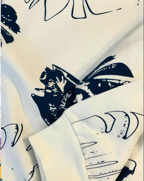 Yaprak Baskılı Günlük Mevsimlik Renkli Erkek Alt Üst Takım (Lacivert) - Resim 5