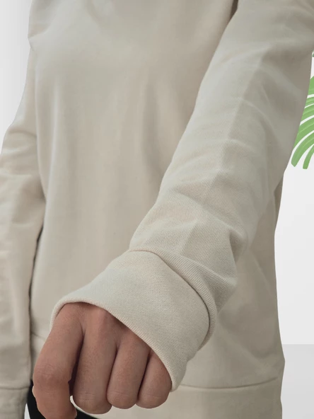 Düz Sıfır Yaka Sweatshirt (K. Beyaz) - Resim 6