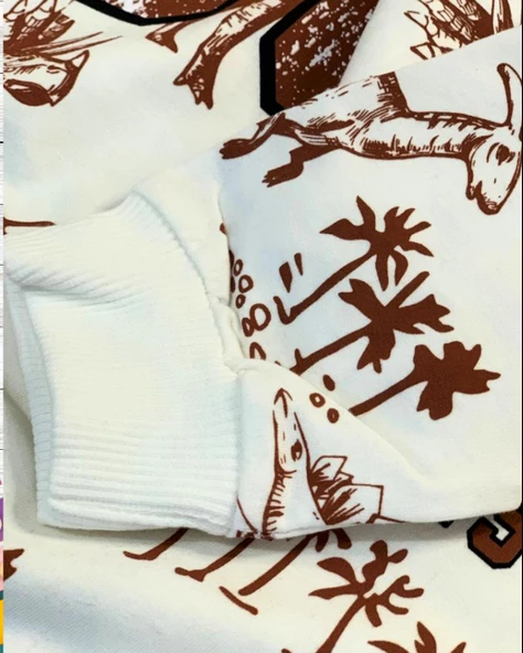 Cool Baskılı Günlük Mevsimlik Renkli Erkek Alt Üst Takım (Kahve) - Resim 6