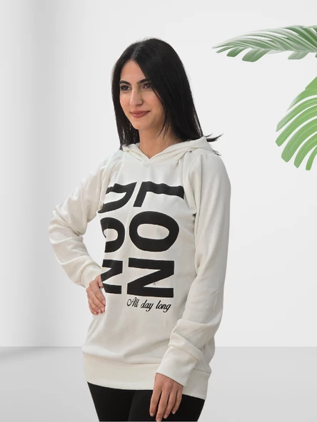 London Baskılı Kapüşonlu Swaetshirt (Mavi) - Resim 3