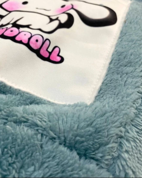 Düğmeli Dik Yaka Peluş Polar Baskılı Kız Çocuk Mont (Yeşil) - 5
